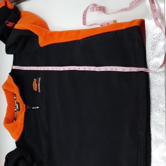Starter Men's medium GameDay OSU OK State Cowboys fleece pullover black/orange - Picture 9 of 11